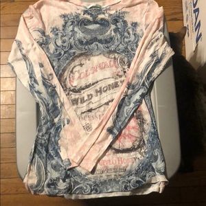 Long sleeve burn out T-shirt